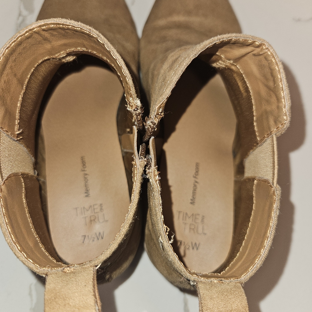 Time and Tru Light Brown Ankle Booties - Picture 8 of 9